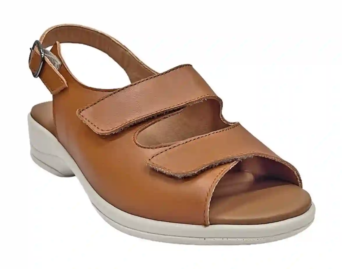 Flex&Go 62D SD0576 Volvo Tan Sandalia Mujer dos velcros