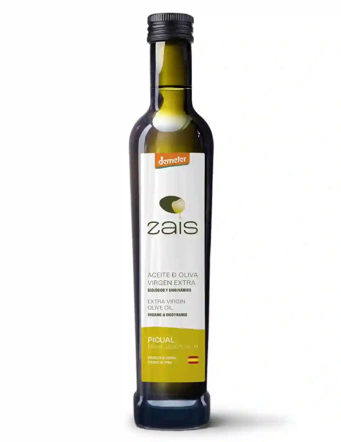 Zais Biodinámico Picual - Botella de vidrio 500 ml.