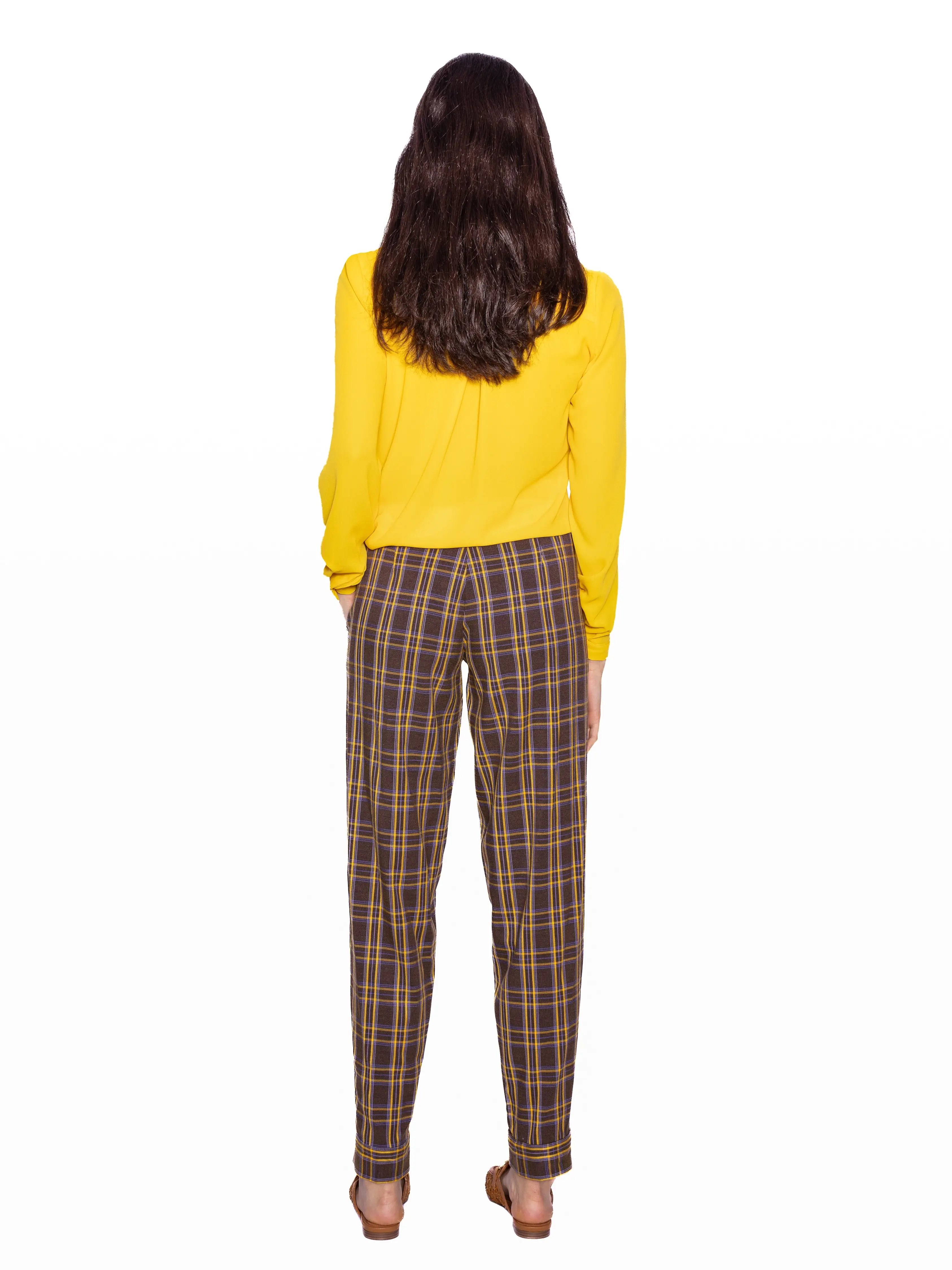 Brown checked Kata pants - Image 2