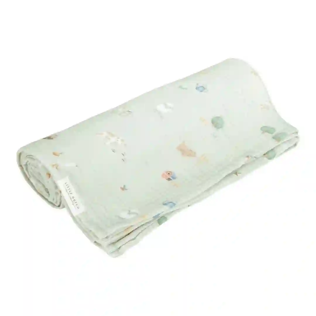 Muselina 120 x 120 tejido muslin Little Farm