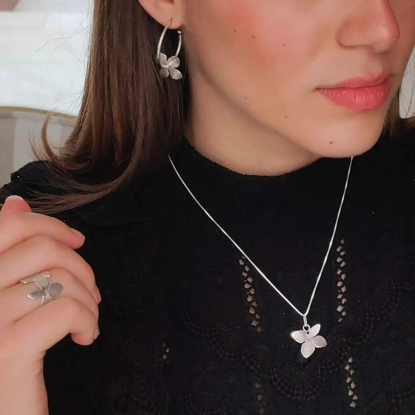 Pendientes Aros Hydrangea - Imagen 8
