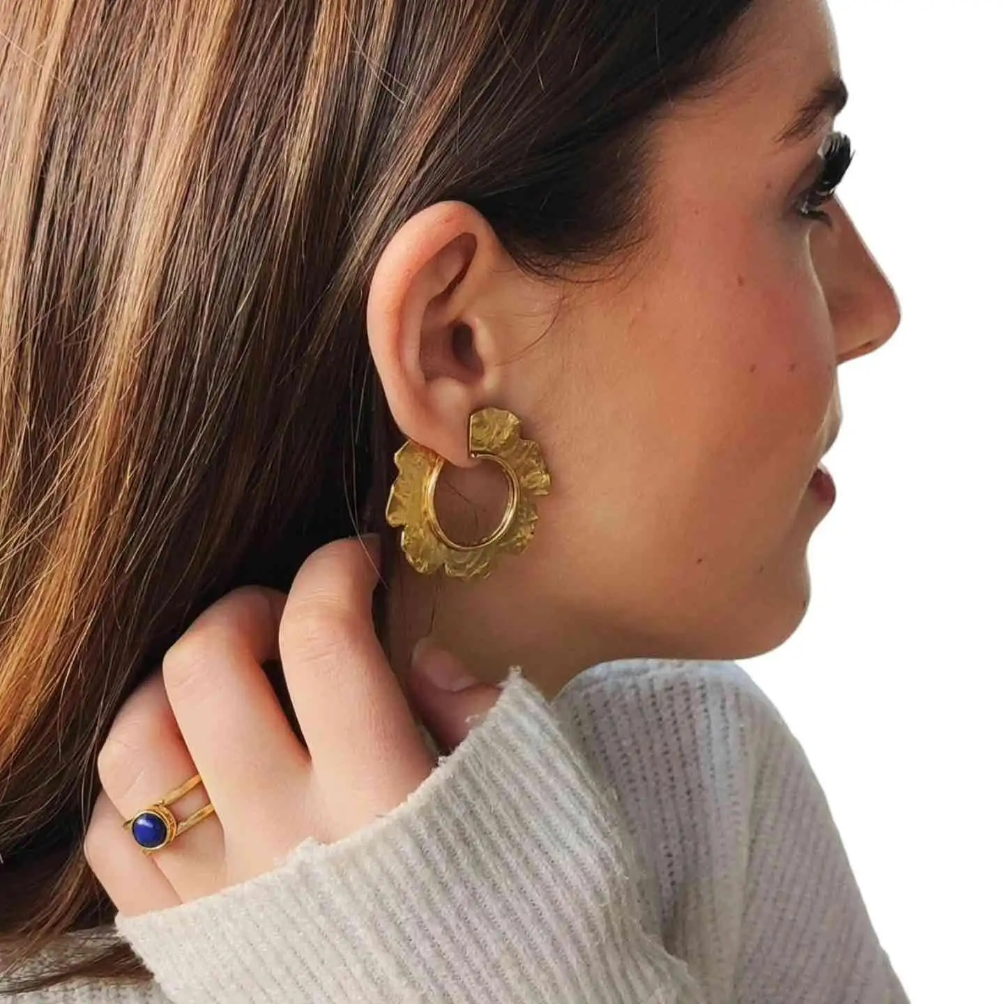 Pendientes Aros Flor de Loto - Imagen 5
