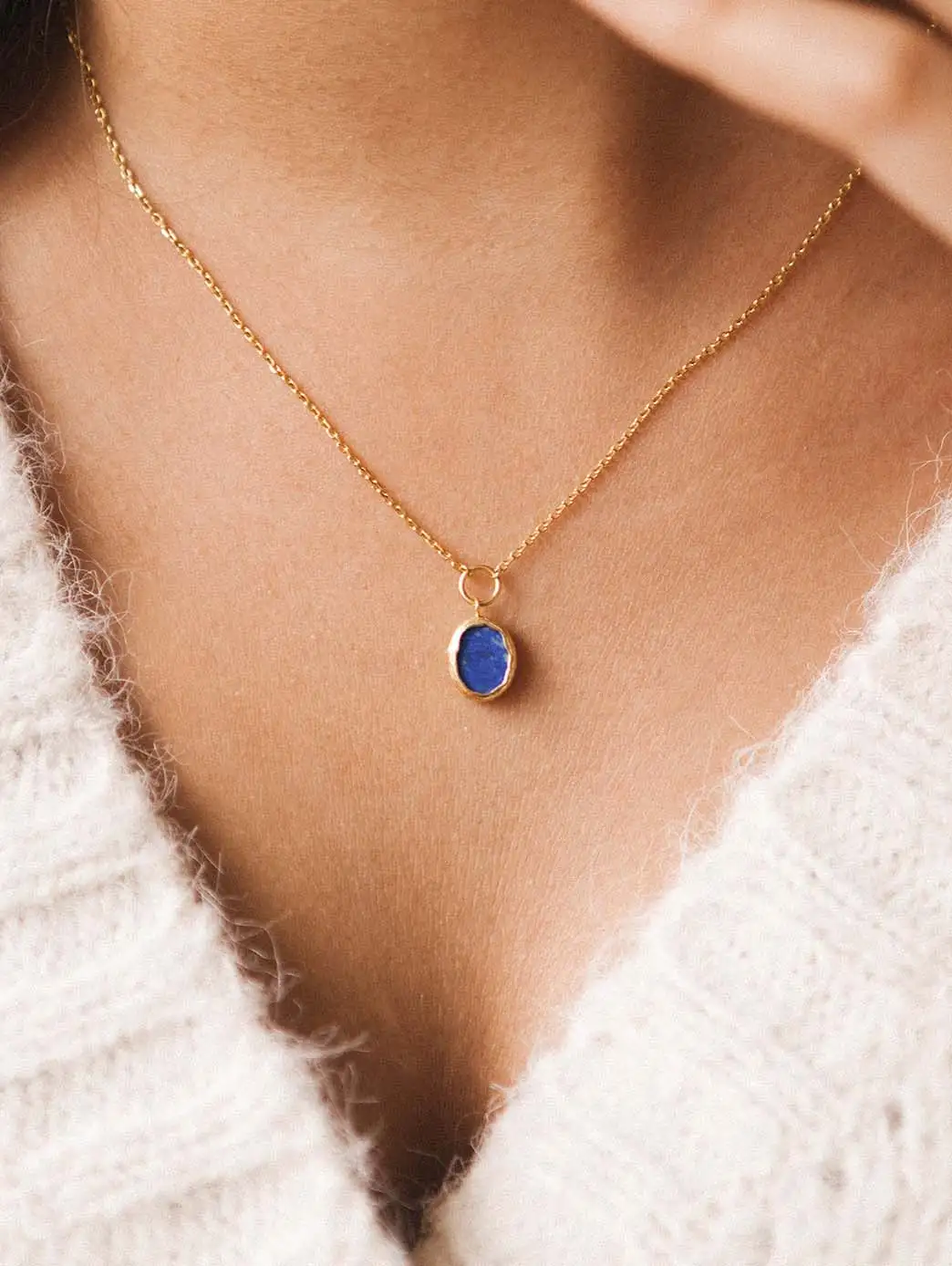 Pouvoir des Pierres collar gold bathroom lazuli stone - Image 4