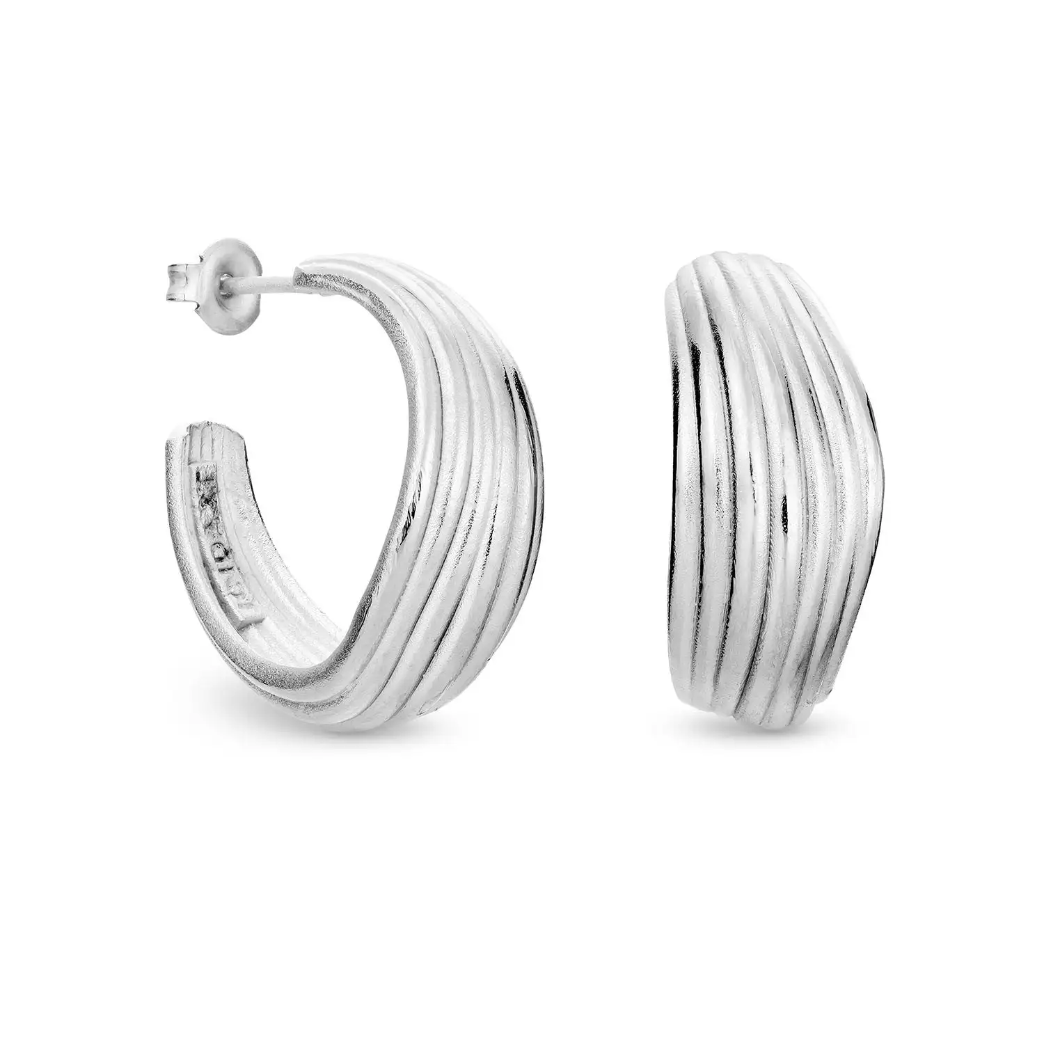 Pendientes de aro de plata Onaria de Joidart - Imagen 4