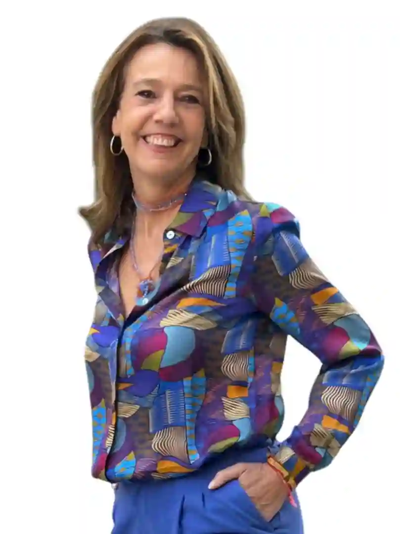 Camisa de Cannes con estampado azul