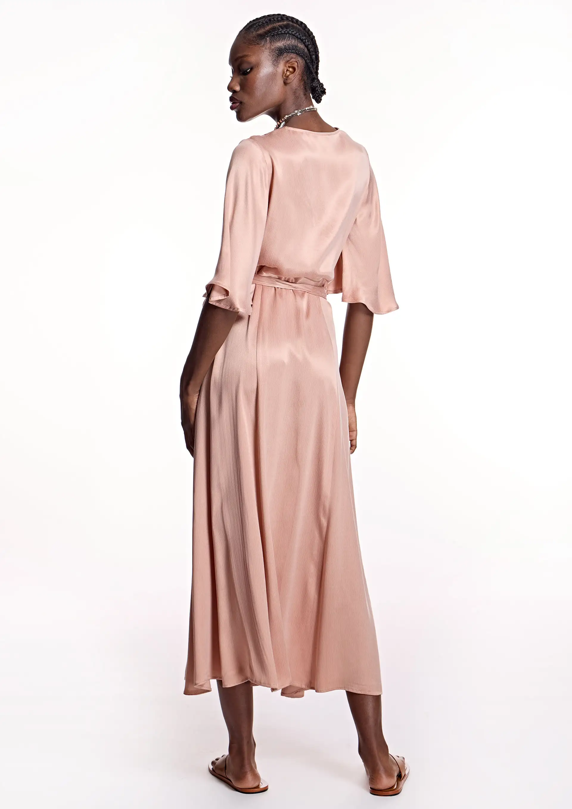 Vestido ALBA CONDE cruzado rosa - Imagen 7