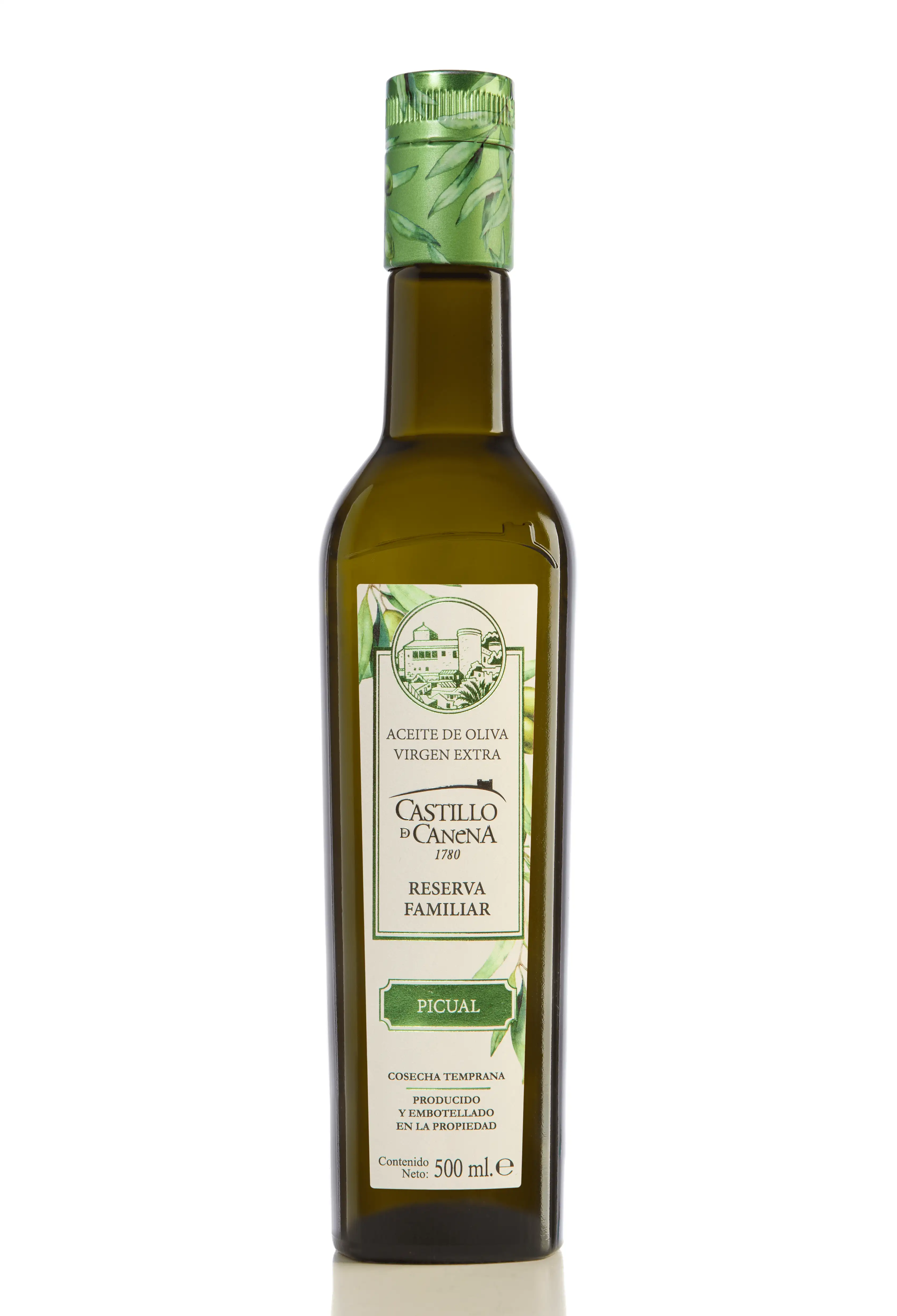 Castillo de Canena Reserva Familiar Picual con Fecha Preferente de Consumo 05/26 - Botella de vidrio 500 ml.