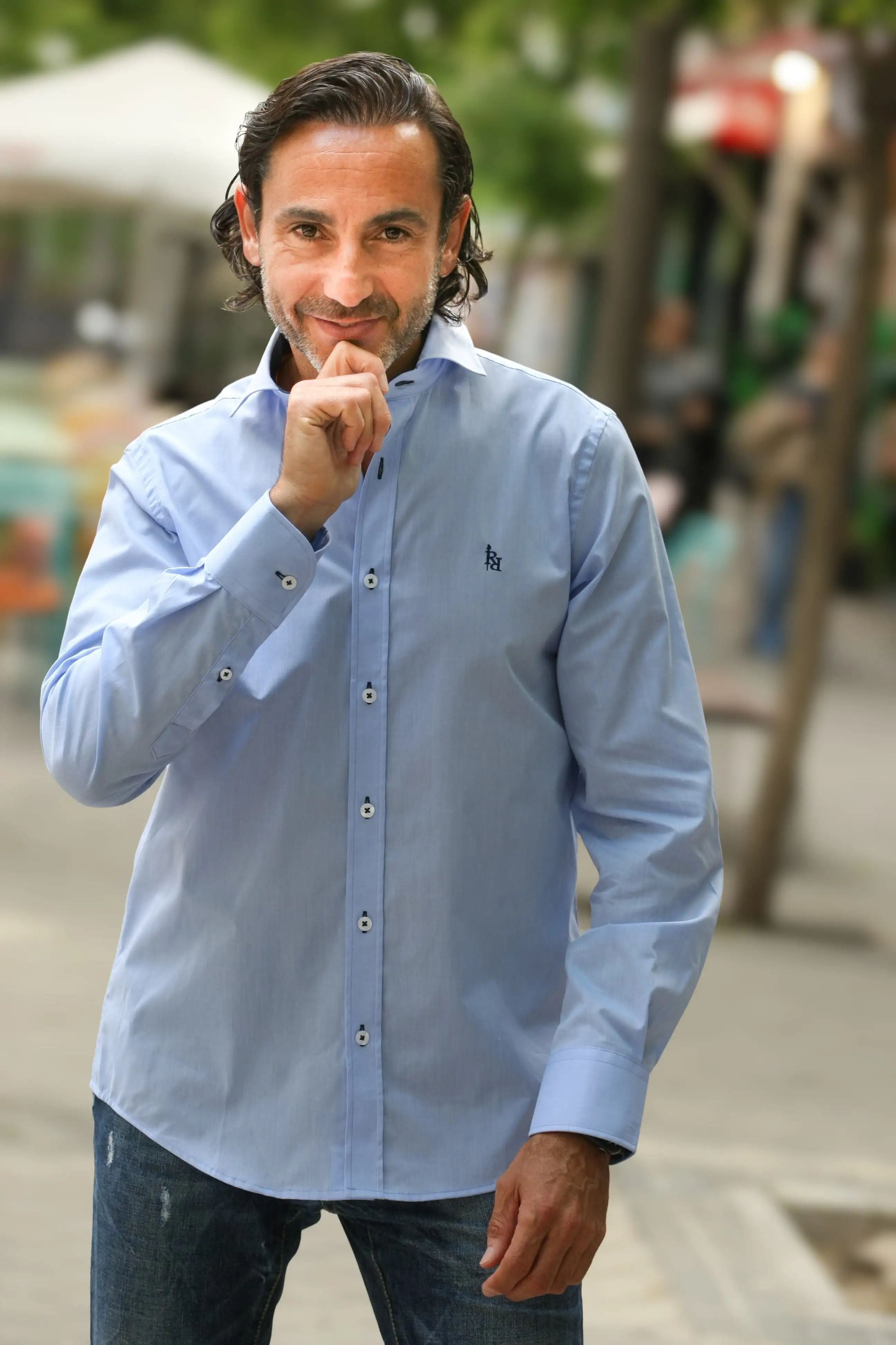 Camisa azul celeste logo marino RqueR - Imagen 2