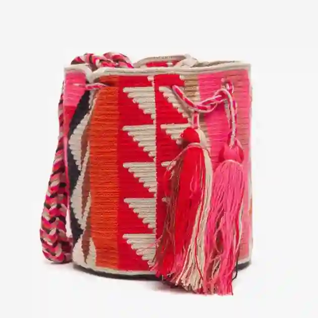 Bandolera Pequeña Wayuu Marrón, Tostado