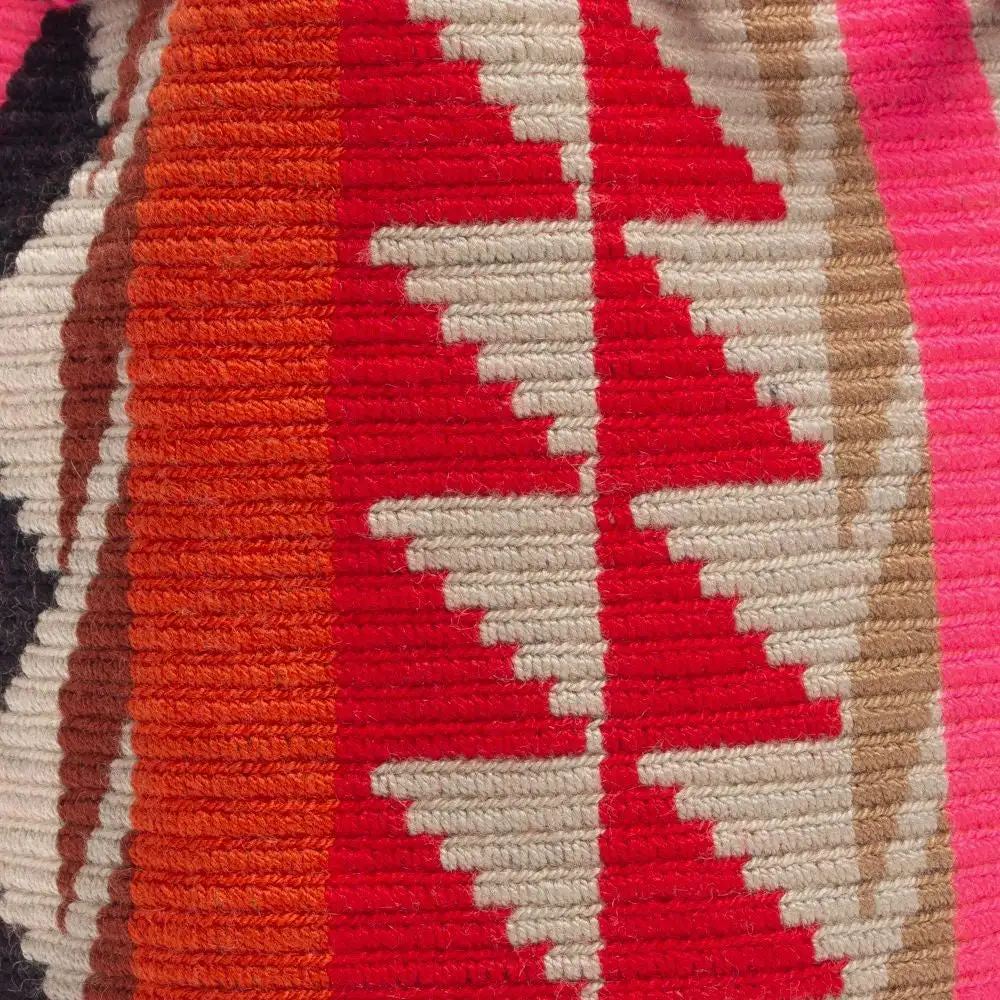 Bandolera Pequeña Wayuu Marrón, Tostado - Imagen 2