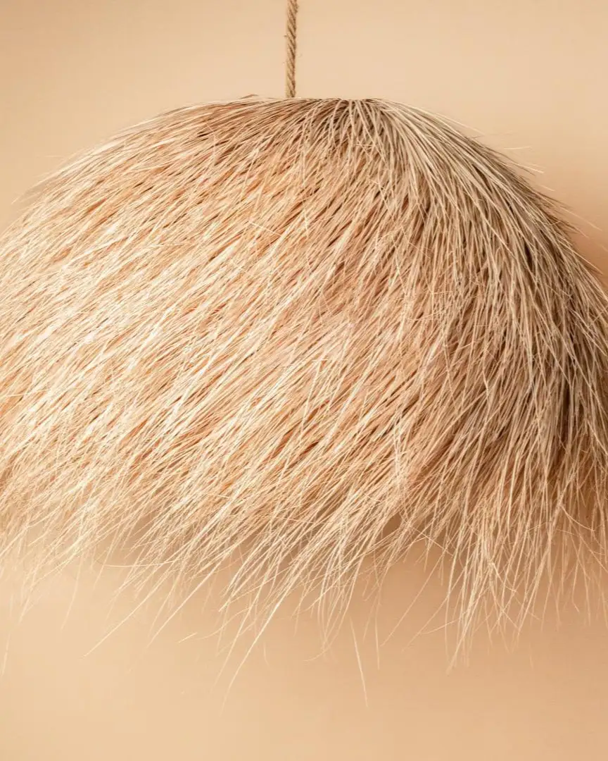 Large natural fiber lamp