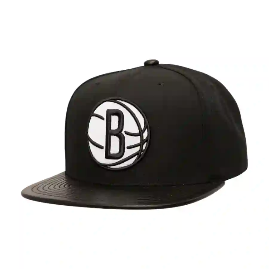 NBA Brooklyn Nets J Leather Strapback - Mitchell & Ness
