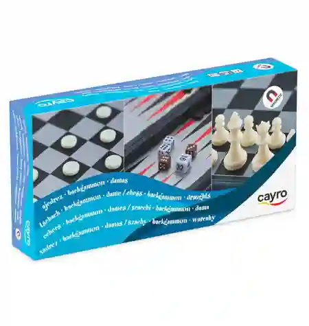 Chess-damas-backgammon magnetic black folding
