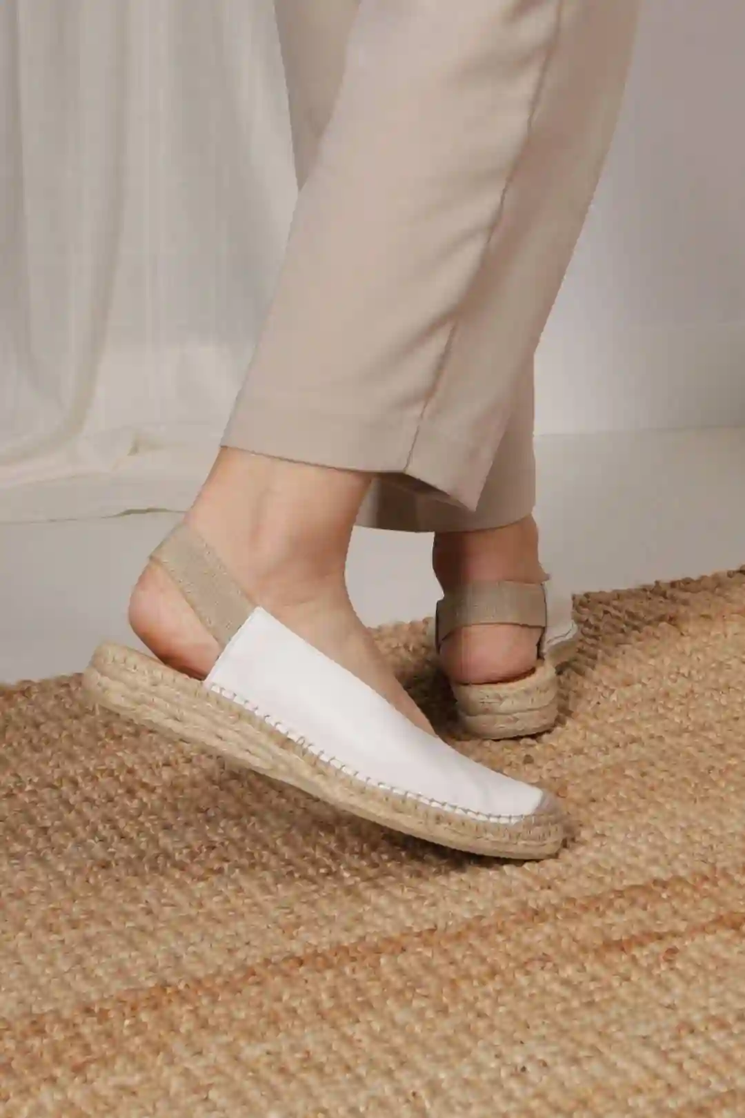 White flat espadrilles