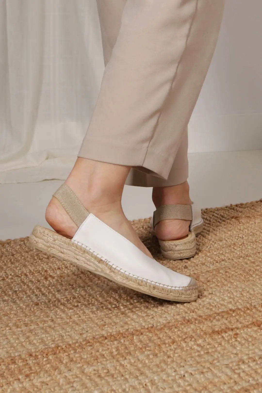 White flat espadrilles