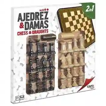 Tablero de Ajedrez y Damas con Piezas 40x40