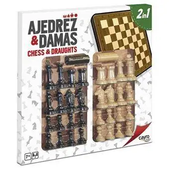 Tablero de Ajedrez y Damas con Piezas 40x40