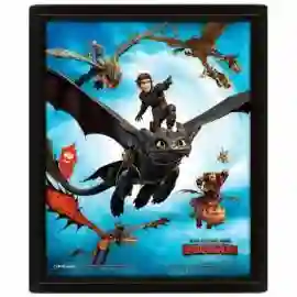 Poster 3D Como Entrenar a tu Dragón