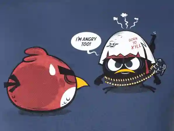Angry Calimero T -shirt (blue chicho/ orange girl)
