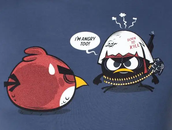 Angry Calimero T -shirt (blue chicho/ orange girl)