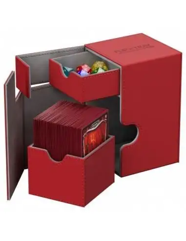 Flip'n'Tray Deck Case 100+ Tamaño Estándar XenoSkin Rojo. Ultimate Guard