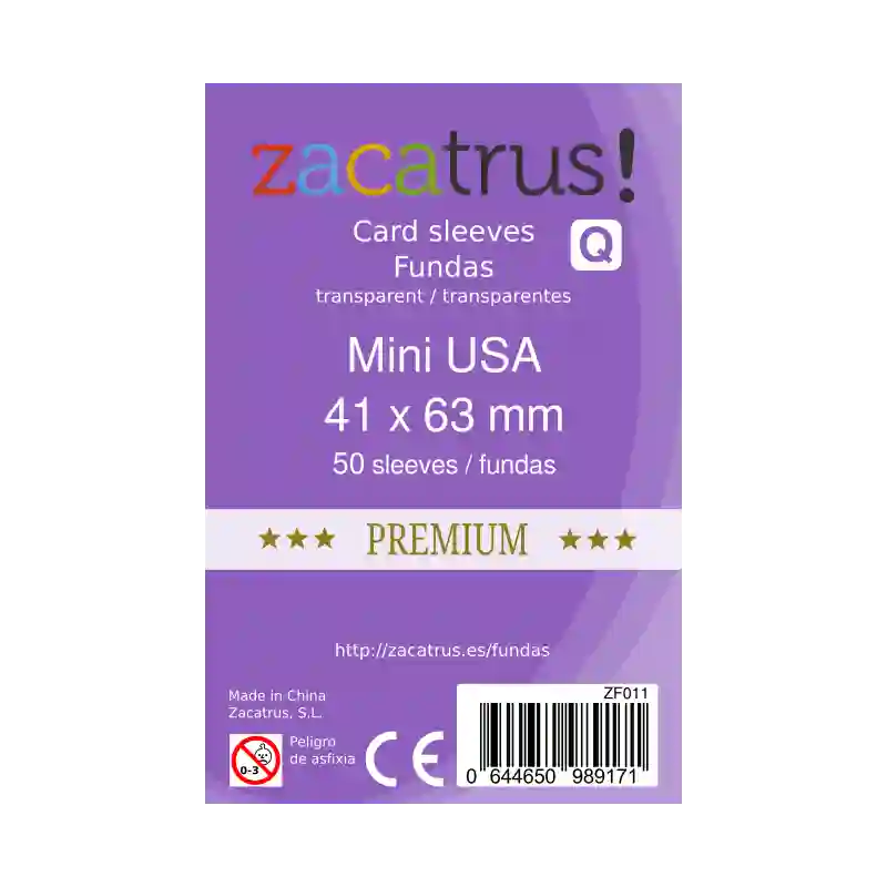 Fundas Zacatrus Mini USA Premium (41 mm x 63 mm) (55 uds)