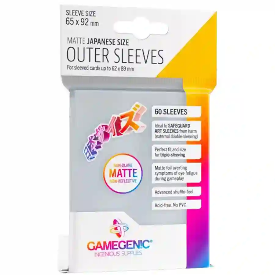 Gamegenic Fundas Exteriores Transparentes. Tamaño Japonés (65x92mm) Clear Outer Sleeves