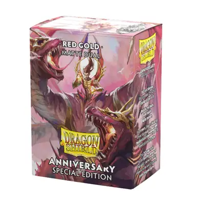 Fundas Dragon Shield Tamaño Standard (63x88mm) - Anniversary Special Edition RED GOLD Dual Mate (100)