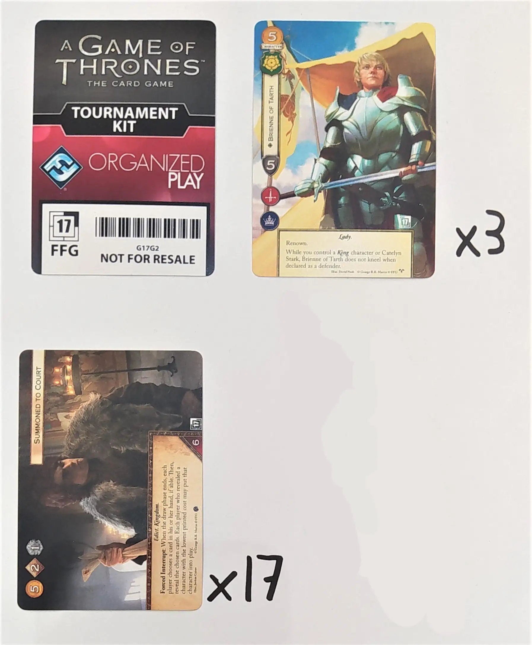 A Game of Thrones TCG - Tournament Kit Cards G17G2