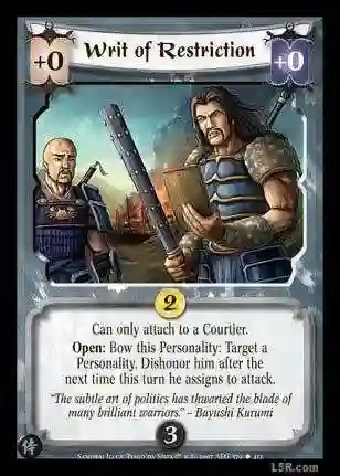 Writ of Restriction FOIL