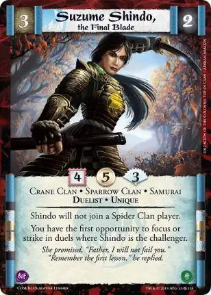 Suzume Shindo, The Final Blade Fail