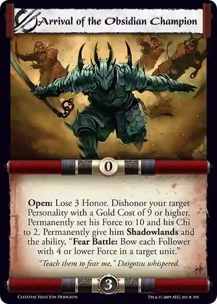 Arrival of the Obsidian Champion (Español)