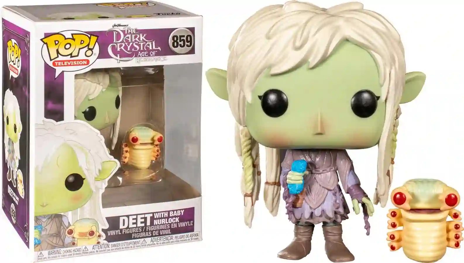 Funko Pop Deet with Nurlock baby. The dark glass
