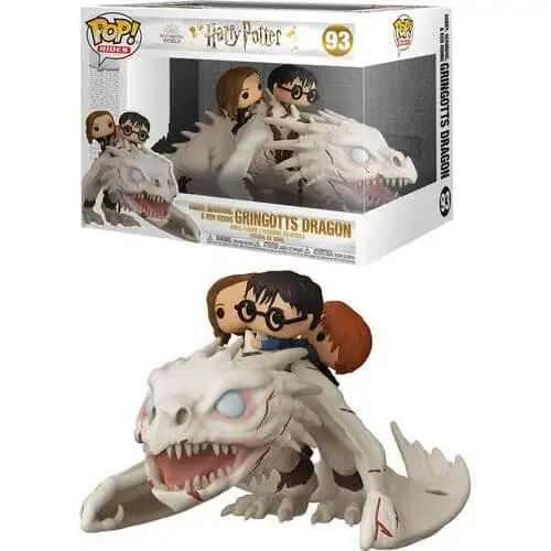 Funko Pop. Harry, Ron y Hermione en el Dragón de Gringotts. Harry Potter