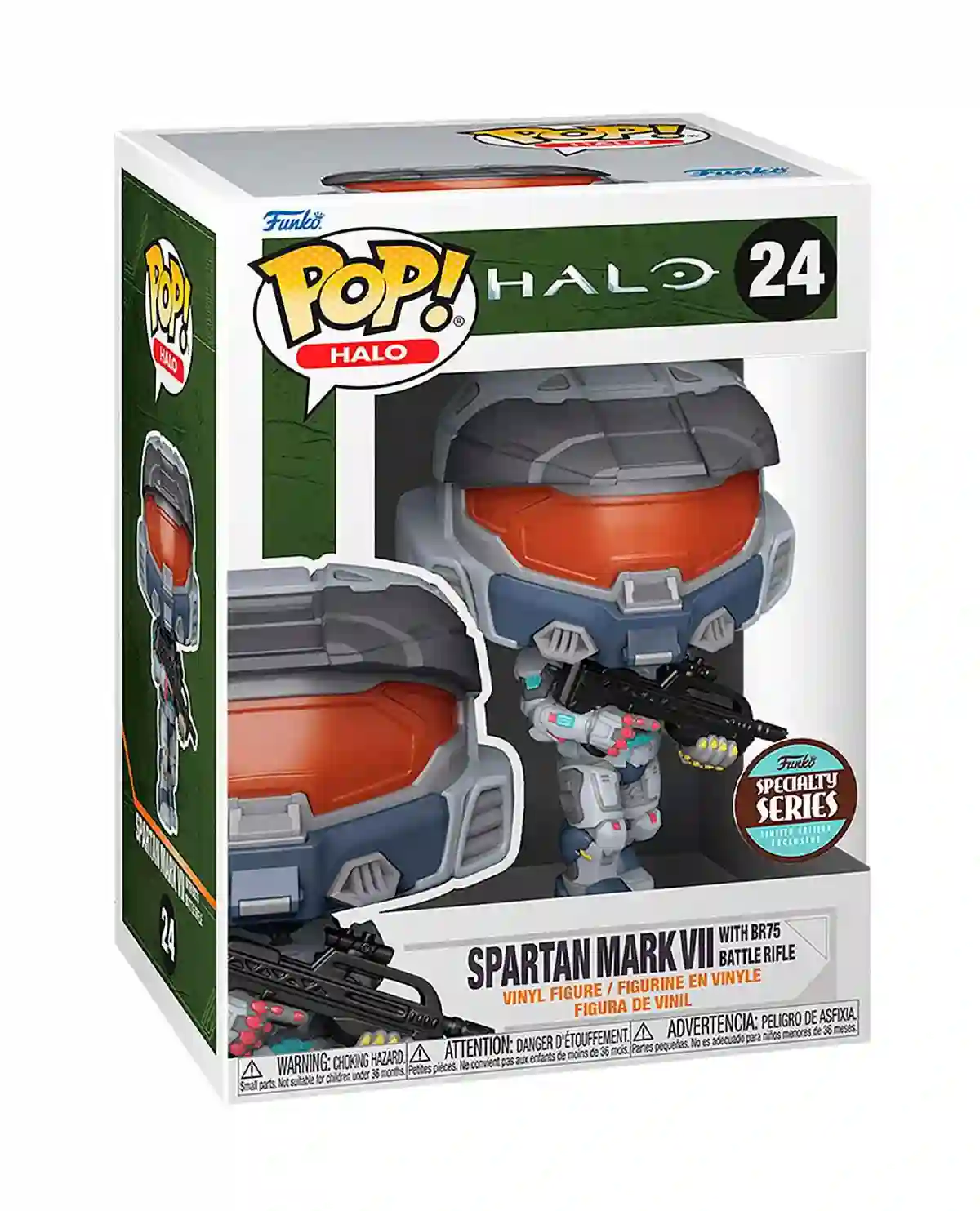 Funko Pop Spartan Mark VII with Rifle Br75. Halo infinite
