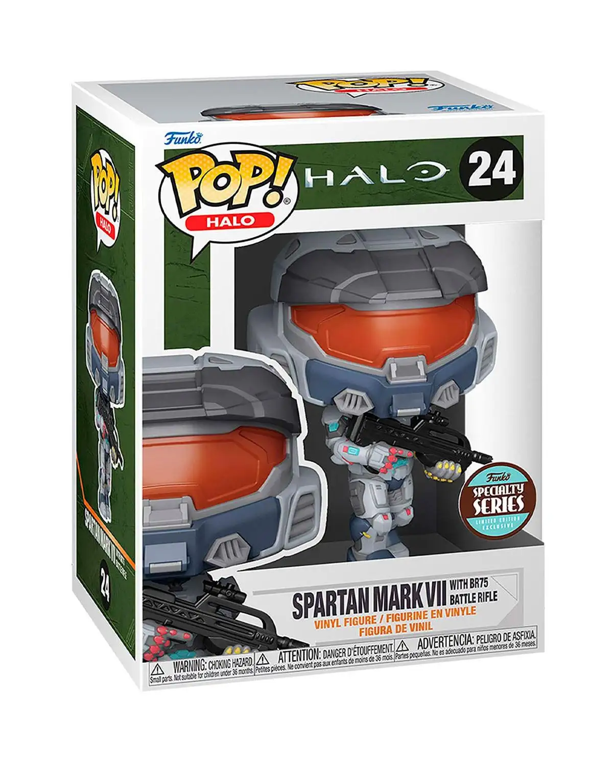 Funko Pop Spartan Mark VII with Rifle Br75. Halo infinite
