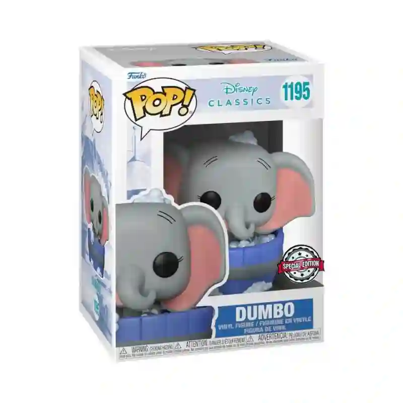 Funko Pop Dumbo in bathtub. Disney Classics