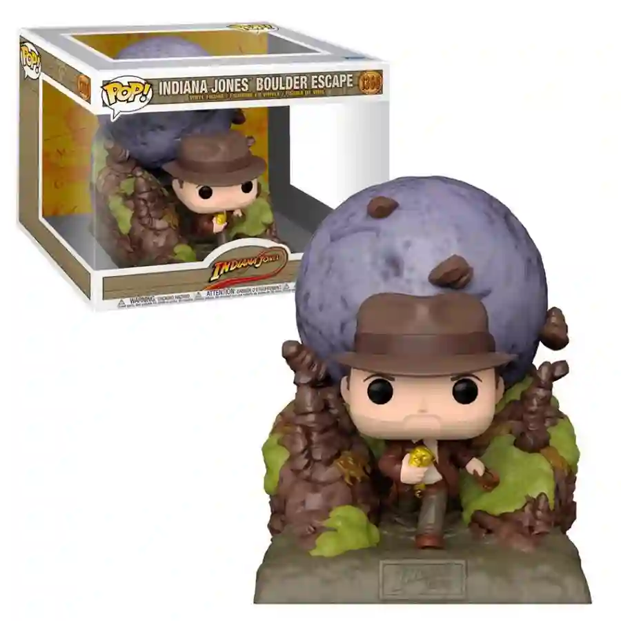Funko Pop Indiana Jones escapando de la roca.