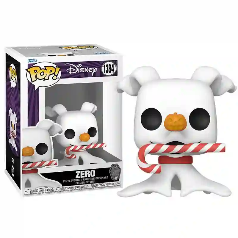 Funko Pop. Zero con Bastón de Caramelo. Pesadilla Antes de Navidad