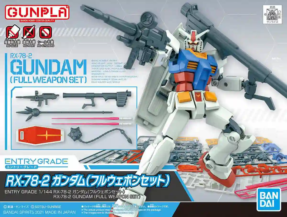 Figura Montable. RX-78-2 Gundam (Full Weapon Set). Gundam
