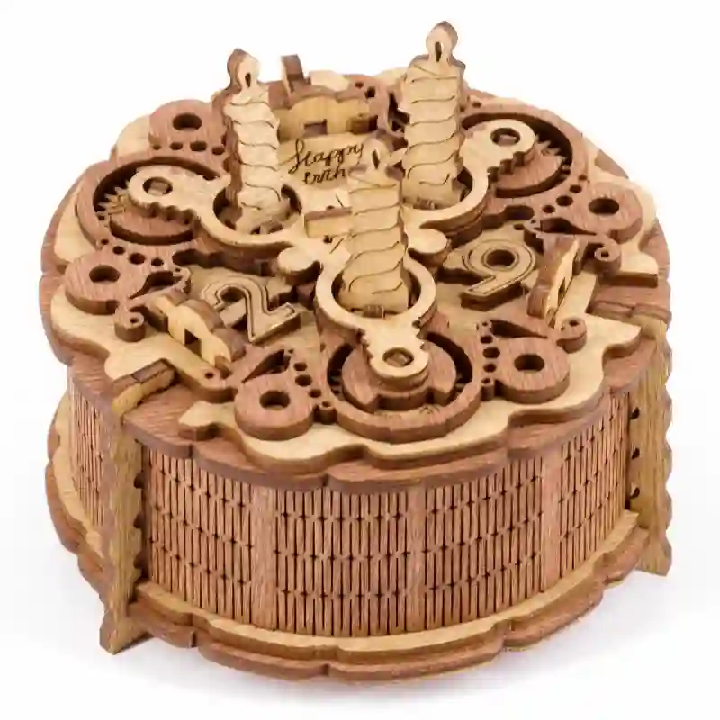Gift Puzzlebox - Wooden Gift Vault - Birthday Cake