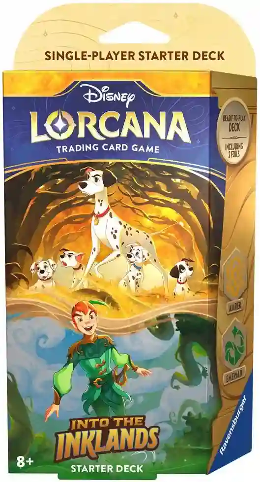 Into the Inklands: 101 Dálmatas / Peter Pan - Amber / Emerald Starter deck LORCANA (Inglés)