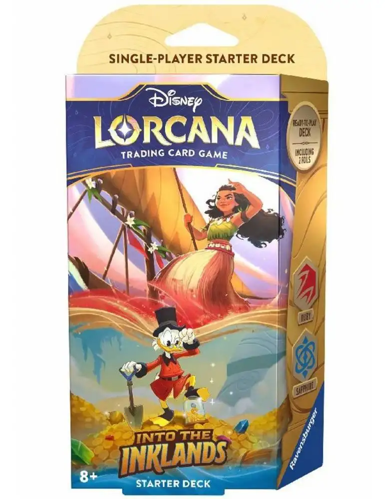 Into the Inklands: Moana / Tio Gilito - Ruby / Sapphire Starter Deck LORCANA (Inglés)