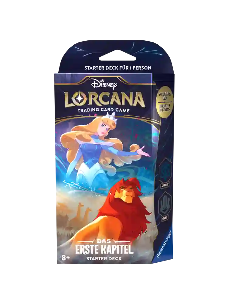 The First Chapter: Aurora / Simba - Sapphire / Steel Starter Deck LORCANA (Inglés)
