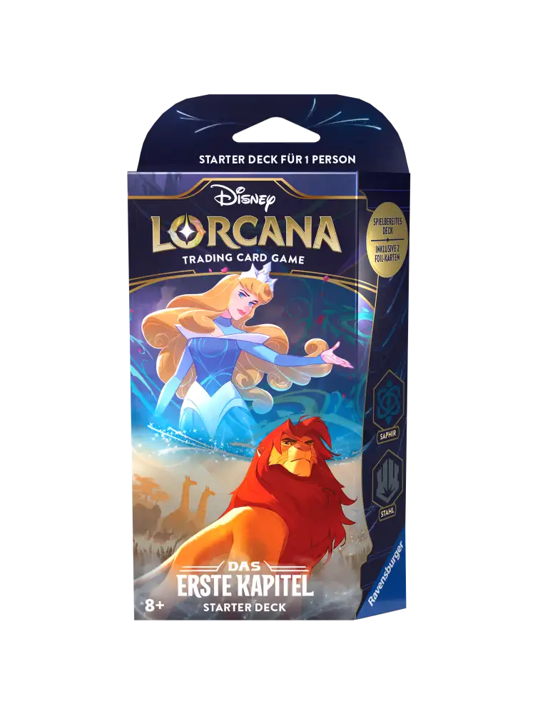 The First Chapter: Aurora / Simba - Sapphire / Steel Starter Deck LORCANA (Inglés)