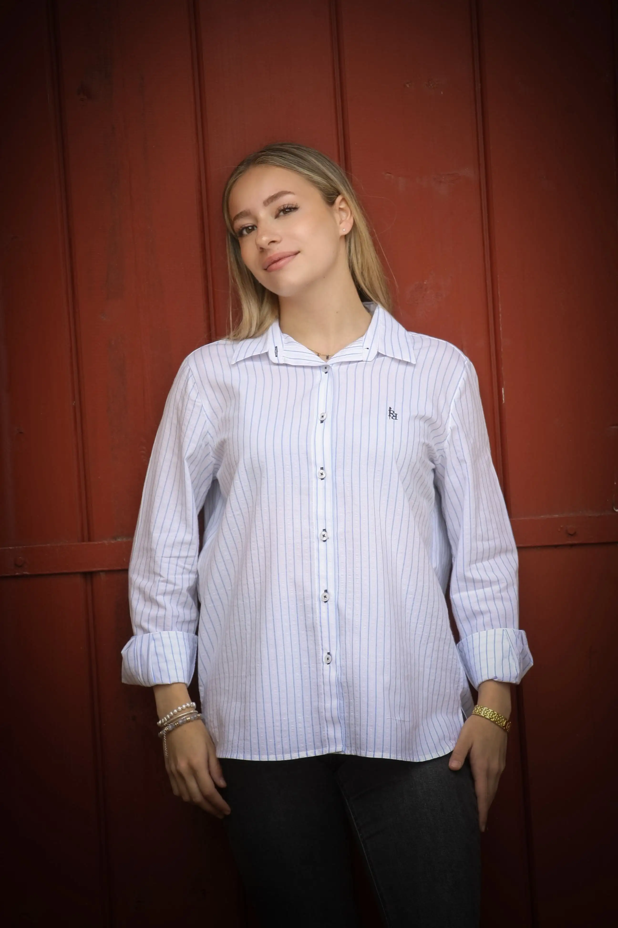 RCAR Blue Rayas Women's Shirt - Image 2