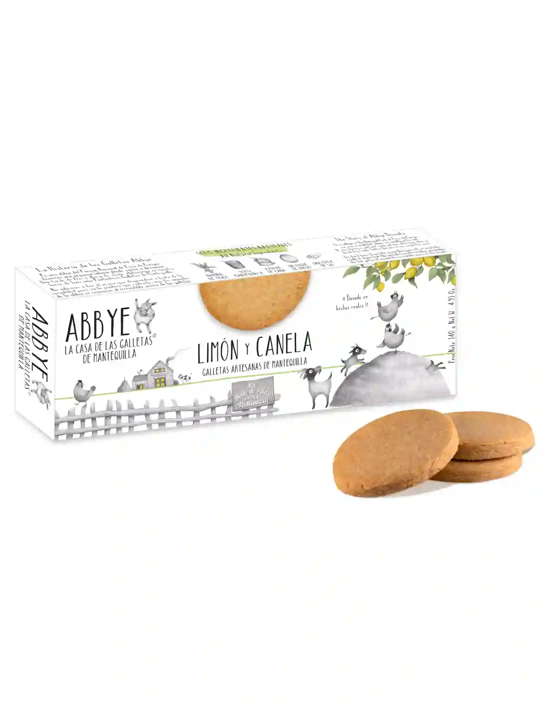 Abbye Biscuits Galletas de Mantequilla Limón y Canela - Paquete 140 gr.