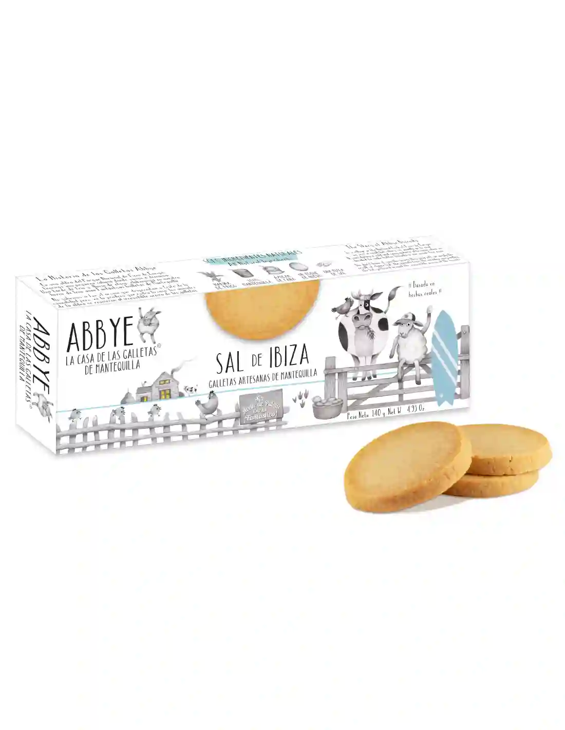 Abbye Biscuits Galletas de Mantequilla con Sal de Ibiza - Paquete 140 gr.