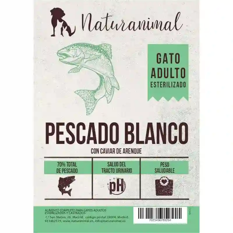 Naturanimal Receta de Pescado Blanco Con Caviar de Arenque Para Gatos