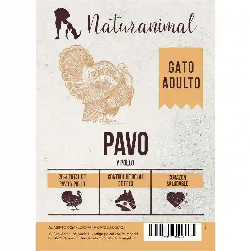 Naturanimal Receta de Pavo y Pollo para Gatos